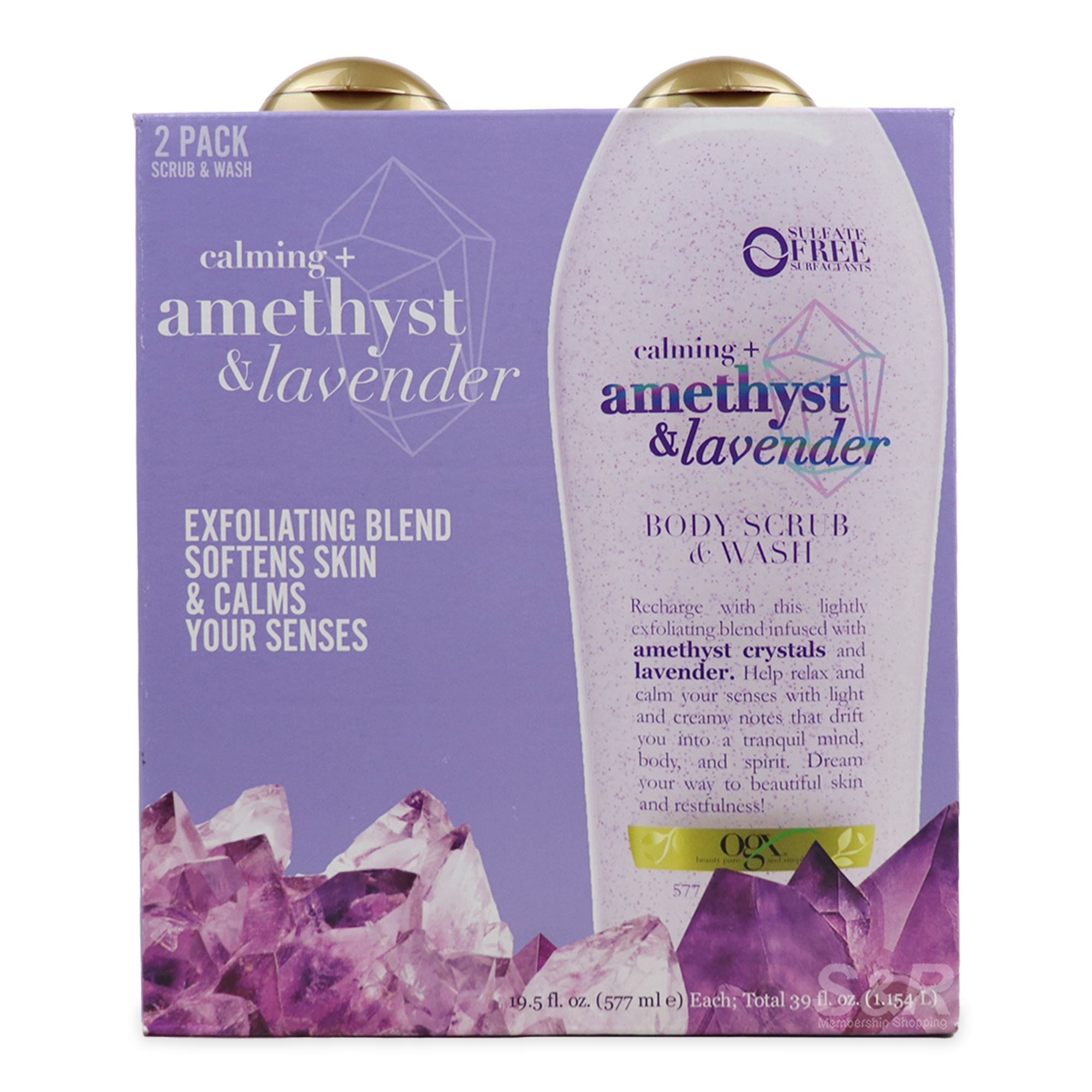 OGX Body Wash Calming + Amethyst and Lavender 1.154L